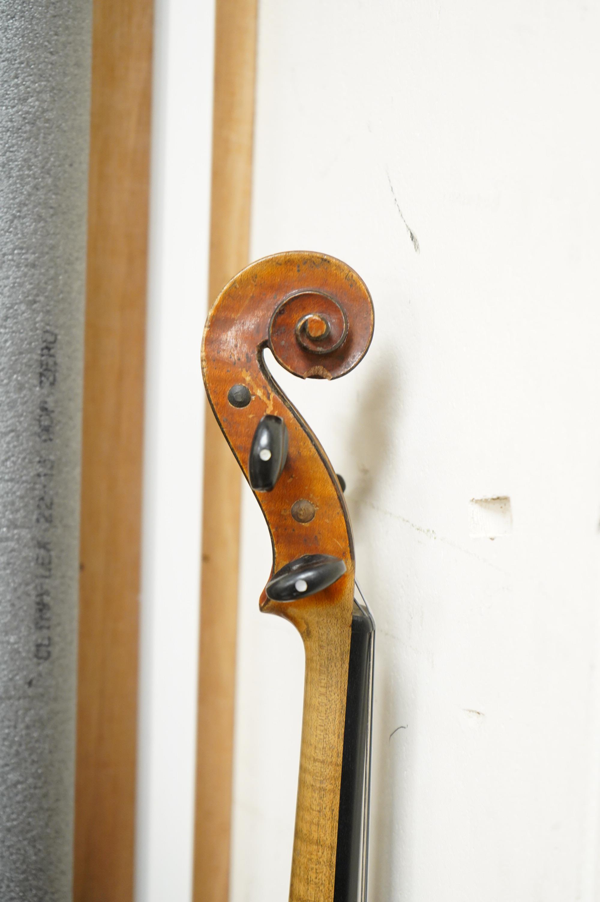 A full-size French violin by Jerome Thibouville-Lamy, one piece back, cased